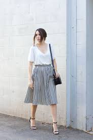Black And White Vertical Striped Skirt Outfit Striped Skirt Elements Of Ellis Skirt And Sneakers Striped Skirt Outfit Fashion