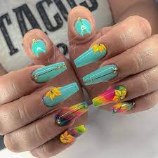 Acrylic Sculpted Coachella Nails Using Awesome 80 S Collection Acrylic Powder From Valentinobeautypure Bsgaqua From Coachella Nails Nails Artificial Nails