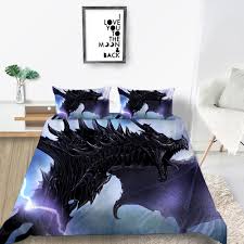 Sweet dreams await with sheet sets, duvet covers, quilts, and more to make your bedroom fun and stylish. Skeleton Dragon Bedding Set King Size Fashionable Scary Duvet Cover Forest Queen Twin Full Single Double Unique Design Bed Set Buy At The Price Of 8 00 In Aliexpress Com Imall Com