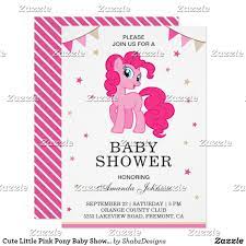 Cute Little Pink Pony Baby Shower Invitation Zazzle Com My Little Pony Birthday Party Baby Shower Invitations My Little Pony Baby