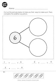 Free Number Bonds Worksheet Explore Different Way To Make Up The Number 6 And Writ Preschool Math Printables Kindergarten Math Numbers Number Bonds Worksheets