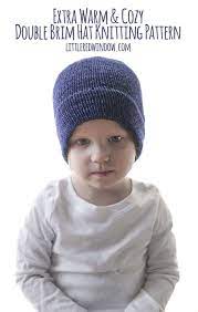 Super Cozy Double Brim Hat Knitting Pattern Baby Hat Knitting Pattern Hat Knitting Patterns Baby Hats Knitting