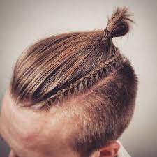 Blonde Hair Side Braid Man Bun Braids Undercut White Background Mens Braids Hairstyles Braids For Boys Man Bun Hairstyles