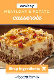Cowboy Meatloaf And Potato Casserole Recipe Beef Dishes Recipes Food