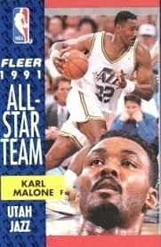 1990-91 FLEER KARL MALONE ALL-STARS INSERT #7, JAZZ HOF