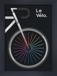 Le Velo Noir Bicycle Art Cycling Art Bike Poster