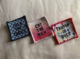 The perfect gift for those unsuspecting 4/10s in your life!! Fo Political Meme Cross Stitch Patches Made By Me Crossstitch