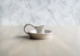 See more ideas about ceramic candle, ceramic candle holders, candle holders. White Taper Candle Holder With Handle Ceramic Candlestick Etsy Ceramic Candle Holders Pottery Candle Holder Ceramic Candle