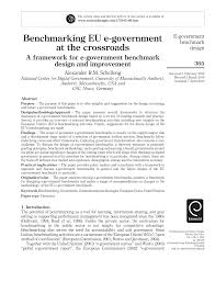 Be the benchmark in your industry. Pdf Benchmarking Eu E Government At The Crossroads A Framework For E Government Benchmark Design And Improvement