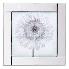 New collections · uncompromised quality · affordable prices Square Mirror Picture Frame With Gerbera Daisy Illustration Silver Litecraft Ebay