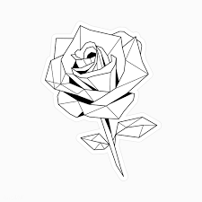 Black And White Vector Sticker Black And White Rose Sticker Vector Premium Image By Rawpixel Com Sasi Geometric Tattoo Geometric Drawing Geometric Tattoo Design
