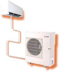 A ductless ac unit has an indoor air handler and an outdoor heat pump. Wall Mounted Heating And Cooling Unit Mitsubishi Electric