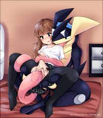 donutella, greninja, creatures (company), game freak, nintendo, original,  pokemon, absurdres, highres, blush, brown hair, gen 6 pokemon, long hair,  nipples, pokemon (creature), pokephilia, sex, tongue - Image View - |  Gelbooru -
