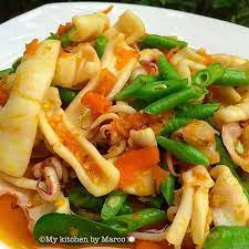 ปลาหม กผ ดพร กเหล อง หอมพร กเหล อง ปลาหม กเด งๆ ถ วฝ กยาวหวานกรอบ เผ ด เค ม หวานปลายล น คล กข าวอร อย ส วนผสม ส ตรและ ส ตรทำอาหาร อาหารใต ส ตรอาหารภ ตตาคาร