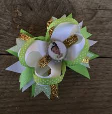 Tiana Princess And The Frog Sparkle Disney Princess Bow With Etsy Disney Princess Hair Bows Princess Hair Bows Kids Hair Bows