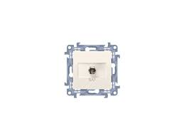 Zásuvka 1x TV anténna F konektor KONTAKT SIMON 10 koncová béžová  CASF1.01/41