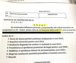 Nici nu au anuntat bine politistii locali din brasov ca sunt dispusi sa participe la sedintele asociatiilor de proprietari acolo unde sunt solicitati sa explice reglementarile in vigoare in ce priveste convietuirea la bloc, ca au si fost chemati la o adunare generala. Acuzatii De Delapidare La O Asociatie De Proprietari Din Vaslui Cu Complicitatea Primariei Vremea Noua Liderul Presei Vasluiene