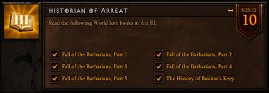 In the shadowlands exploration achievements category. Historian Of Arreat Act Iii World Lore Book Achievement Diablo Iii Guides