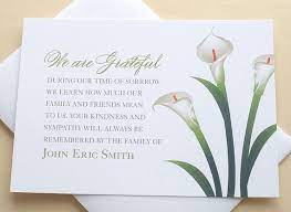 Find unique and stylish funeral photo thank you cards to suit any occasion. Sympathy Thank You Cards With White Lilies Personalized Flat Cards Funeral Thank You Cards Sympathy Thank You Cards Funeral Thank You