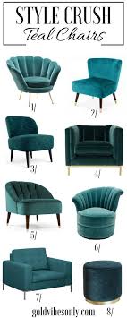 Interiors Home D Cor Teal Occasional Accent Chairs Velvet Tufted Brass Gold Stool Cocktail Chair Green Blue Teal Chair Interior Decor