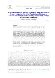 The law of reflection (in physics) states that when a light ray is incident on a plane surface, the incident ray, the reflected ray and the normal to the surface of there are countless examples where the law of reflection comes into play, primarily because the law of reflection works not only for visible light. Pdf What Makes Source Of Scientific Information Good Reflection On Primary And Junior High School Textbooks And Their Use By Teachers Presenting Particular Teaching Style Through Example Of Amphibians And Reptiles