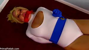 BoundHub - PowerGirl Heroine in bondage