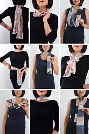 How To Tie An Oblong Silk Scarf 9 Classic Scarf Styles Theresa Delgado Scarf Styles Ways To Wear A Scarf Classic Scarf