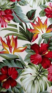 Tropical floral pattern desktop wallpaper. Tropical Floral Patterned Fabric Birds Of Paradise Flower Tropical Painting Tropical Wallpaper