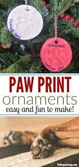 These Paw Print Ornaments Are So Easy And Fun To Make They Look So Cute On The Christmas Tree Dogs Diy Chri Paw Print Ornament Pet Paw Print Dog Paw Print