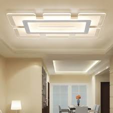 Rectangular Led Flush Light Minimalist Acrylic Ultrathin Ceiling Lamp In Warm White For Dining Room Beautifulhalo Com