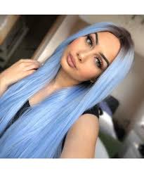Natural Straight Resistant Synthetic Light Blue Cj183o32syw Blue Hair Highlights Hair Styles Blonde Hair With Highlights