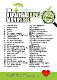 the healthy living manifesto chart living a healthy life