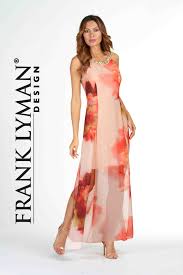 Lyman By Frank Lyman Design 2017 Chic Cocktail Dress With Stylish Printed Chiffon Overlay Proudly Made In Canada Chic Cocktail Dress