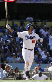 Los Angeles Dodgers Adrian Gonzalez Watches His Solo Home Run In The Third Inning Against The St Lou Dodgers Nation National Baseball League Dodgers Baseball