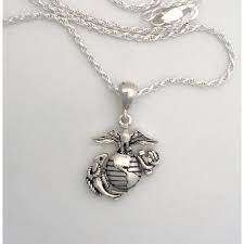 Beautiful High Definition 3 4 Eagle Globe And Anchor Necklace In St Anchor Necklace Marine Corps Rings Marine Mom Gift