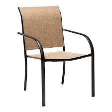 Hampton bay cambridge patio furniture laguna point patio furniture outdoor patio furniture sets Garden Treasures Pelham Bay Stackable Black Metal Frame Stationary Dining Chair S With Tan Sling Seat In The Patio Chairs Department At Lowes Com