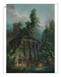 Print Of The Bathing Pool Creator Hubert Robert Painting Pool Paint Classic Paintings