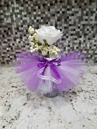 Purple gold birthday party decorations happy birthday banner purple gold confetti balloons polka dot paper fans for women/girl purple birthday decorations purple gold birthday photo backdrop. Glitter Lavender And Purple Vase Tutu Skirt Baby Shower Etsy In 2020 Purple Vase Baby Shower Decorations Tutu Party Decorations