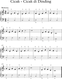 Cicak cicak di dinding merupakan salah satu lagu ciptaan a.t. Not Balok Lagu Belajar Membaca