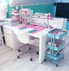 A room with no identity is transformed into a lively, working craft space by combining vintage furniture. Decorate Your Bedroom Mirror With Faux Flowers Study Room Decor Room Decor Cute Room Decor