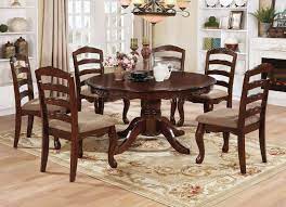 Cm3109rt 7 Pc Townsville Dark Walnut Finish Wood 54 Round Dining Table Set Round Dining Table Sets Round Dining Room Round Dining Room Sets