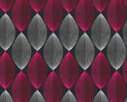 Simplex duplex papier intissé ou vinyle ce revêtement mural se décline en divers modèles résistant à la lumière aux taches. A S Creation Papier Peint Graphique Gris Noir Rouge 340674