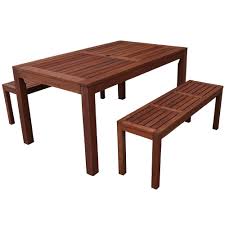 Wooden bench and table sets. Woodlands Outdoor Furniture 4 Seater Lisbon Outdoor Dining Table Bench Set Reviews Temple Webster