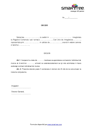 Oferte noi pe post de contract in germania. Model Decizie Incetare Suspendare Contract De Munca