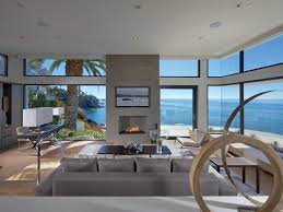 Modern Living Room With Fireplace Contemporary Beach House Beach House Design Modern Beach House