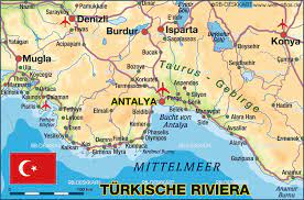 Fraport tav antalya airport operator cannot be held responsible for any damages that may arise from the use of this information, inaccuracies or deficiencies. Karte Von Turkische Riviera Region In Turkei Welt Atlas De