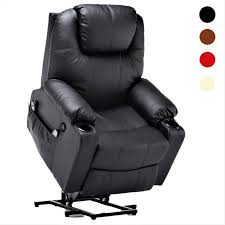 Courtois Faux Leather Power Lift Assist Recliner With Massage Recliner Reclining Sofa Lift Recliners