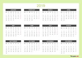 2019 Printable Calendars Monthly With Holidays Yearly