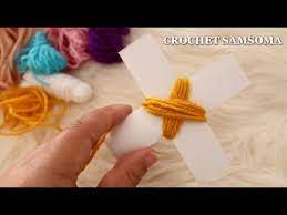 شاهدوا ماذا يمكنكم صنعه ببواقي الخيوط و باستخدام الورق المقوى amazing woolen flower ideas with paper youtube crochet accessories crochet flowers crochet