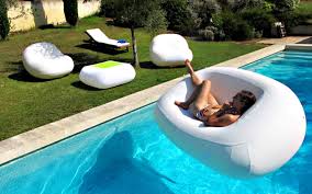 Stylish Pool Furniture By Ludo Furniture Great For The Pool Sofa Is Called Fugu Pool Backyard Pool Inflatable Couch
